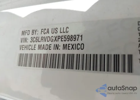 2023 Ram Promaster 2500 High Roof 159 Wb z USA, uszkodzony, nr VIN 3C6LRVDGXPE598971